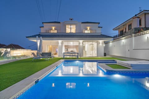 Property building, Living room, Swimming pool