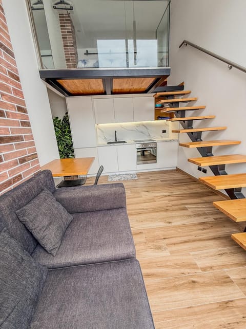 Kitchen or kitchenette, Living room, Seating area