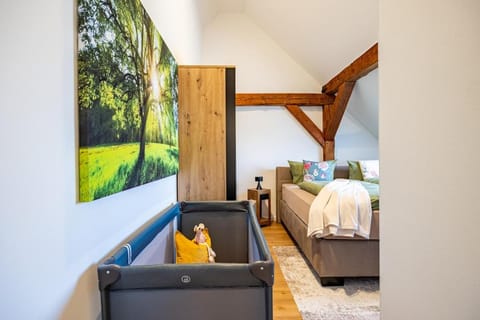 Bed, Photo of the whole room, Bedroom, cot, wardrobe