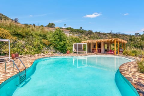 Property building, Living room, Swimming pool