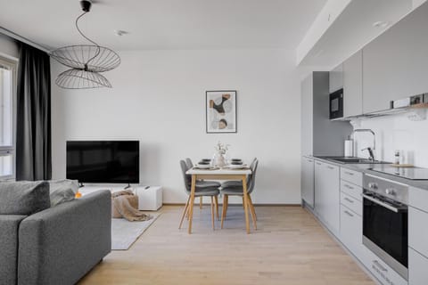 Kitchen or kitchenette, Living room, Dining area