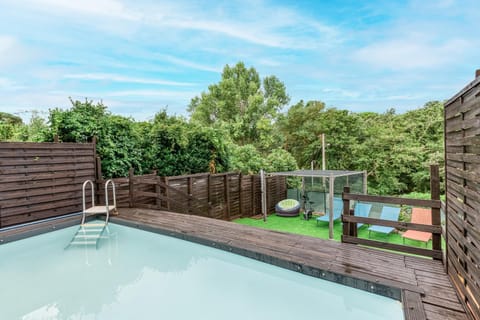 Property building, Living room, Swimming pool