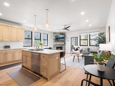 Living room, kitchen