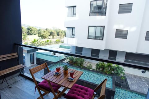 Patio, Day, View (from property/room), Balcony/Terrace, Dining area, Pool view, Swimming pool