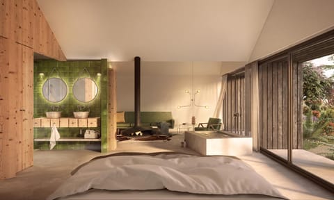 Bed, Living room, Bedroom