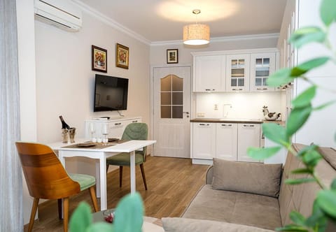 TV and multimedia, Kitchen or kitchenette, Living room, Seating area, Dining area