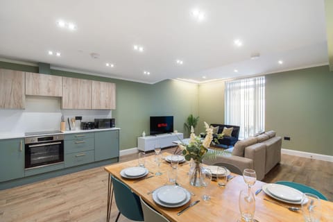 Kitchen or kitchenette, Living room, Dining area