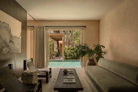 Living room, Pool view