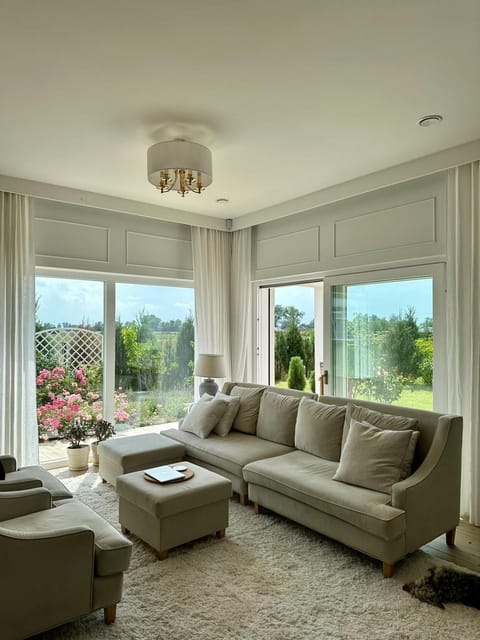 Living room, Seating area, Garden view