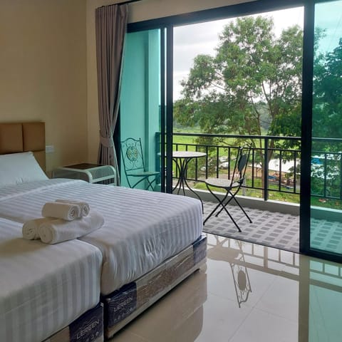 View (from property/room), Balcony/Terrace, Bedroom, Swimming pool