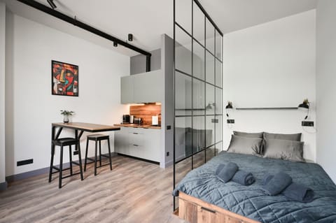 Bed, Kitchen or kitchenette, Seating area, Dining area, Bedroom
