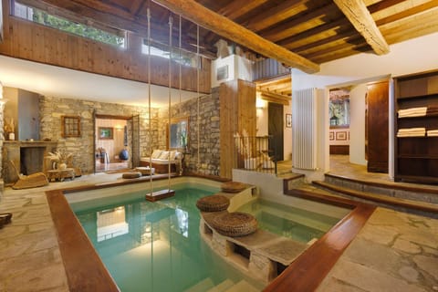 Property building, Living room, Swimming pool