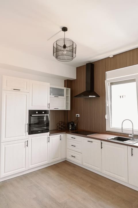 Kitchen or kitchenette, dishwasher, oven, stove