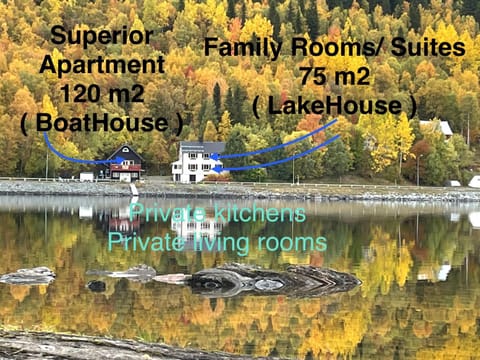 Property building, Natural landscape, Fishing, Fishing, Canoeing, Canoeing, Autumn, Lake view, young children
