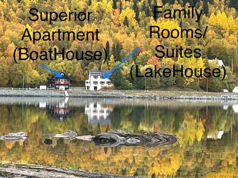 Property building, Natural landscape, Fishing, Canoeing, Autumn, children, young children, Family