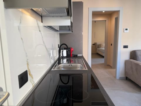 Kitchen or kitchenette, Dining area, dishwasher, stove, air conditioner