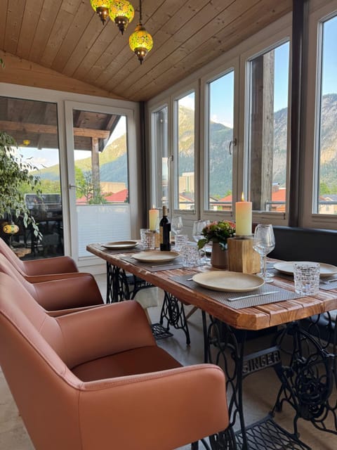 Natural landscape, Seating area, Dining area, Mountain view