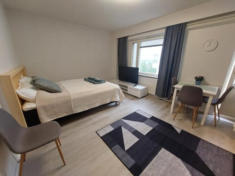 Bed, Living room, Photo of the whole room, Seating area