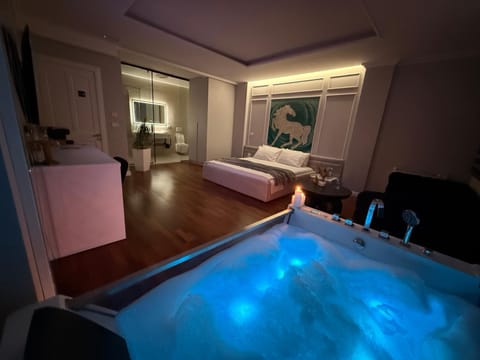 Bed, Hot Tub, Photo of the whole room, Bedroom, Bath