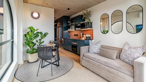 Kitchen or kitchenette, Living room, Dining area