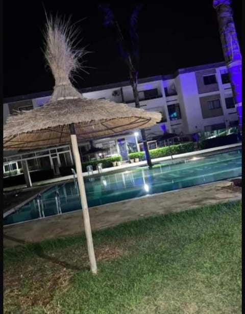 Night, Pool view, Swimming pool
