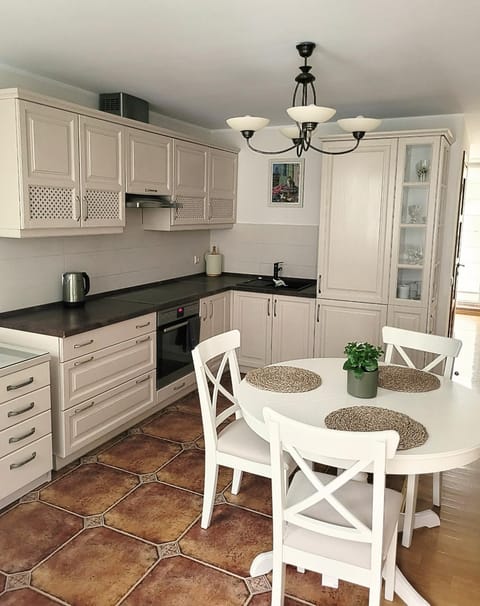 Dining area, stove, kitchen