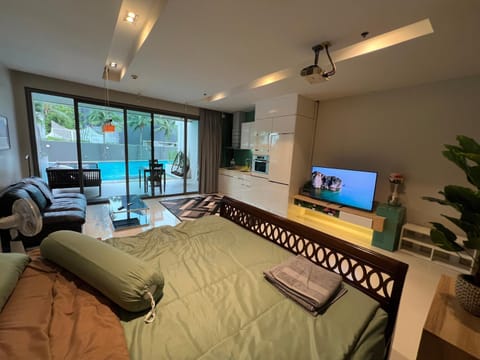 Patio, Balcony/Terrace, Photo of the whole room, Seating area, Bedroom, Pool view