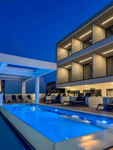 Night, Pool view, Swimming pool