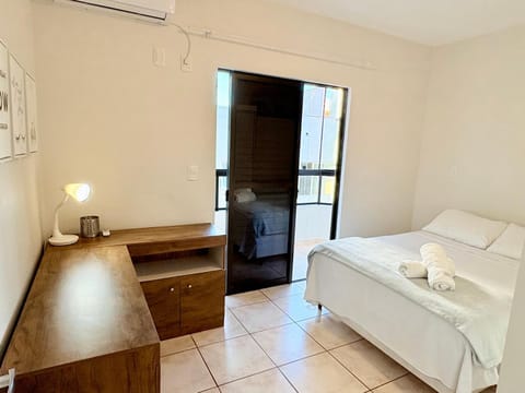 Bed, Photo of the whole room, Bedroom, towels, air conditioner