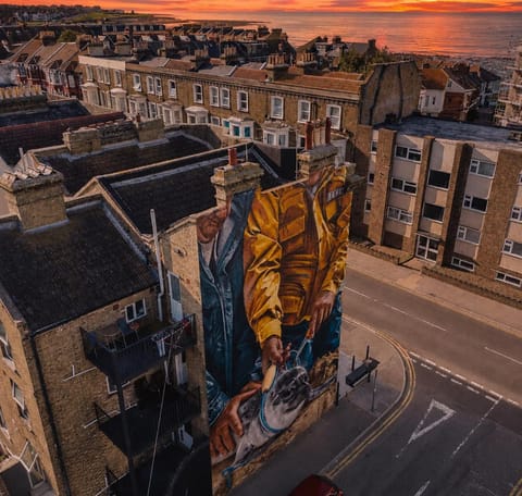 Property building, Neighbourhood, Bird's eye view, Location, Sunset