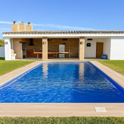 Property building, Patio, Swimming pool