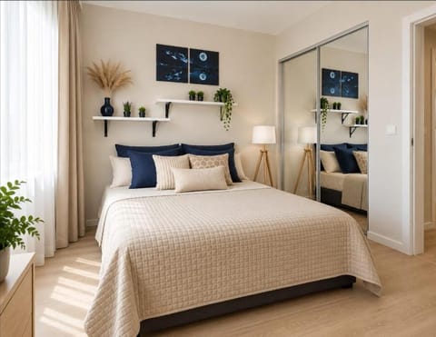 Bed, Seating area, Bedroom