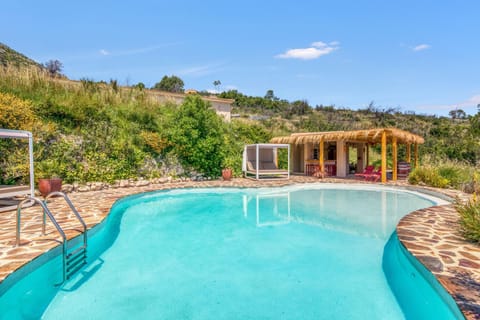 Property building, Living room, Swimming pool