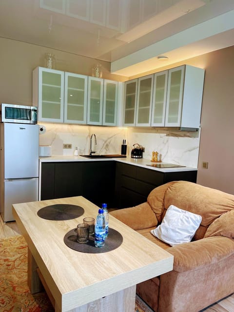 Kitchen or kitchenette, Dining area, stove