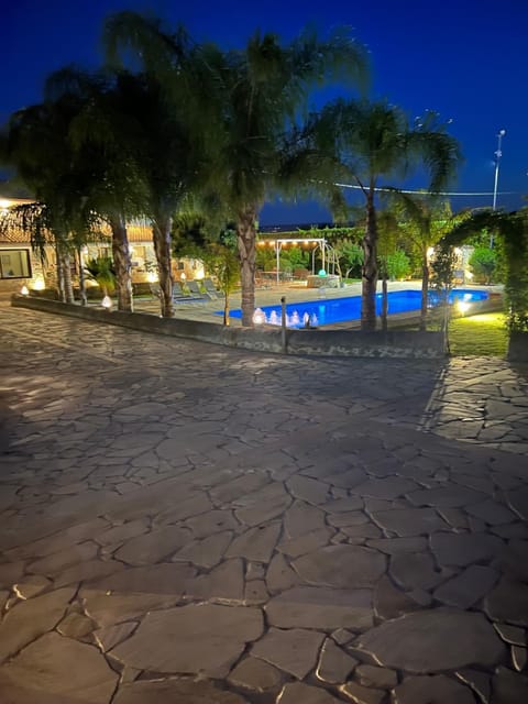 Night, Pool view, Swimming pool