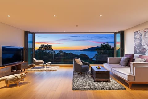Natural landscape, Living room, Seating area, Mountain view, Sea view