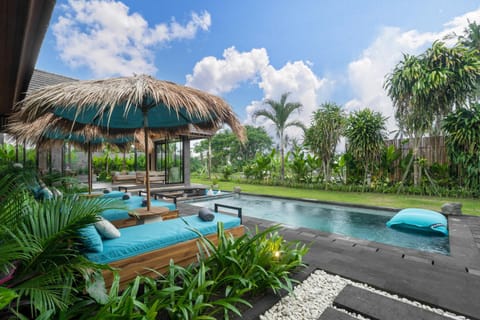 Seating area, Pool view, Swimming pool, sunbed