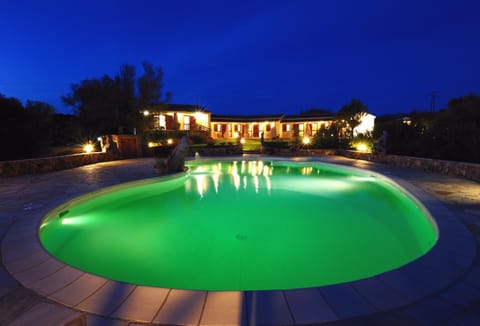 Property building, Night, Swimming pool, Swimming pool