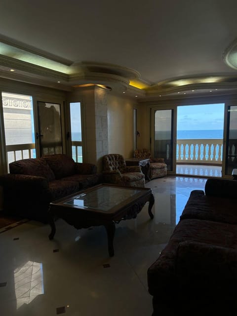 Living room, Seating area, Sea view