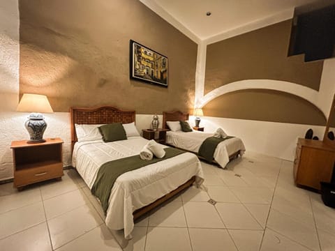 Bed, towels