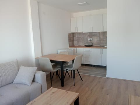 Kitchen or kitchenette, Living room, Dining area, stove