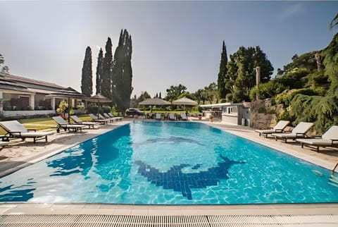 Property building, Living room, Swimming pool