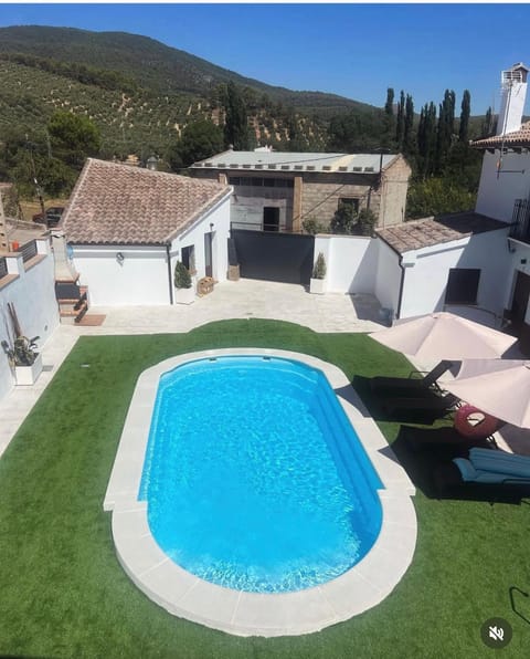 Patio, Spring, Day, Natural landscape, Mountain view, Pool view, Swimming pool