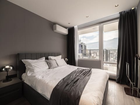 Bed, Photo of the whole room, Bedroom, air conditioner