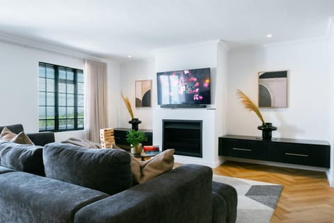 Living room, fireplace