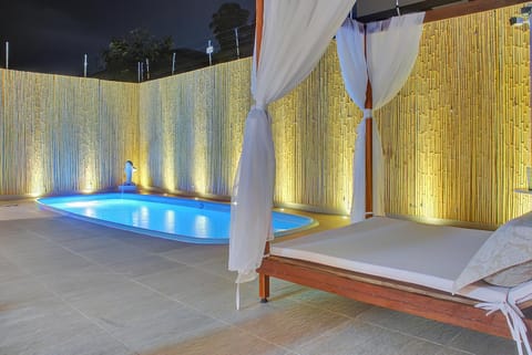 Night, Pool view, Swimming pool, Swimming pool