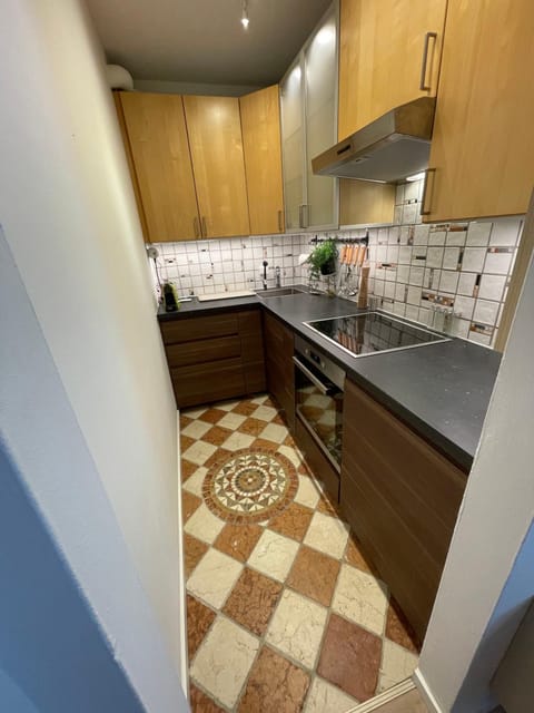 Kitchen or kitchenette, dishwasher, stove