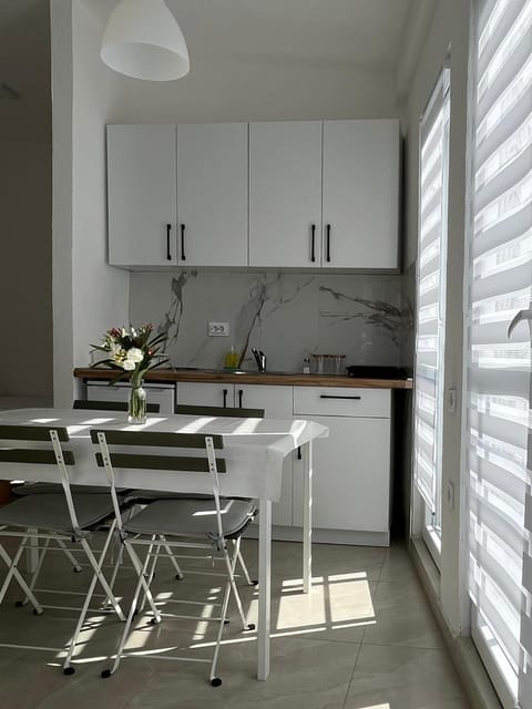 Kitchen or kitchenette, Dining area, stove