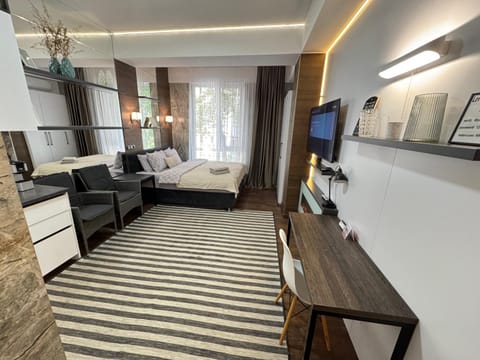 TV and multimedia, Kitchen or kitchenette, Photo of the whole room, Bedroom
