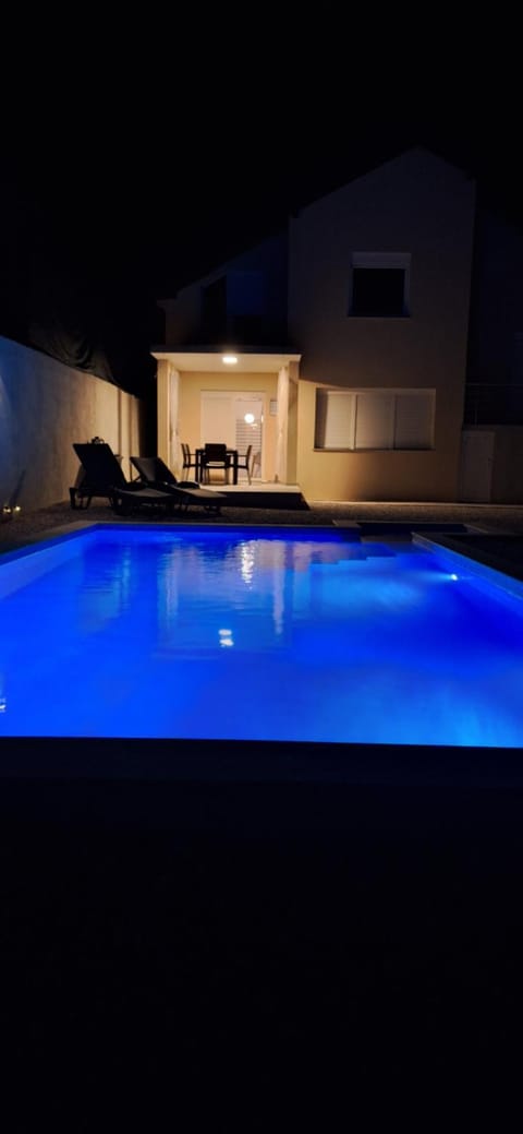 Night, Pool view, Swimming pool